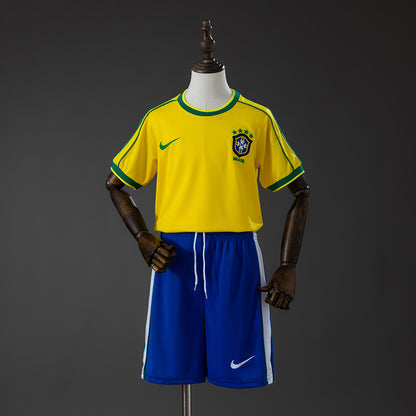 KIDS - 1998 BRAZIL HOME RETRO | JERSEY + SHORT (NEW)