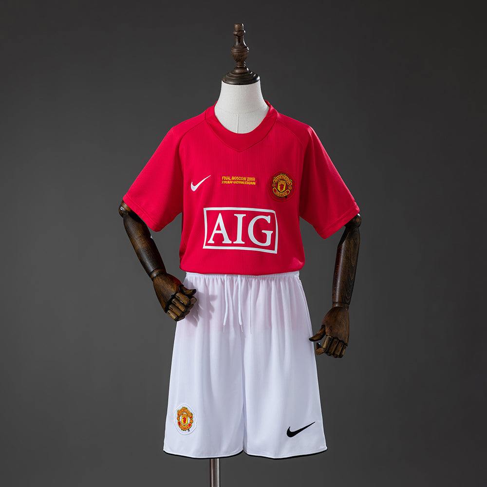 KIDS - 2007-08 MUFC HOME RETRO | JERSEY + SHORT (NEW)